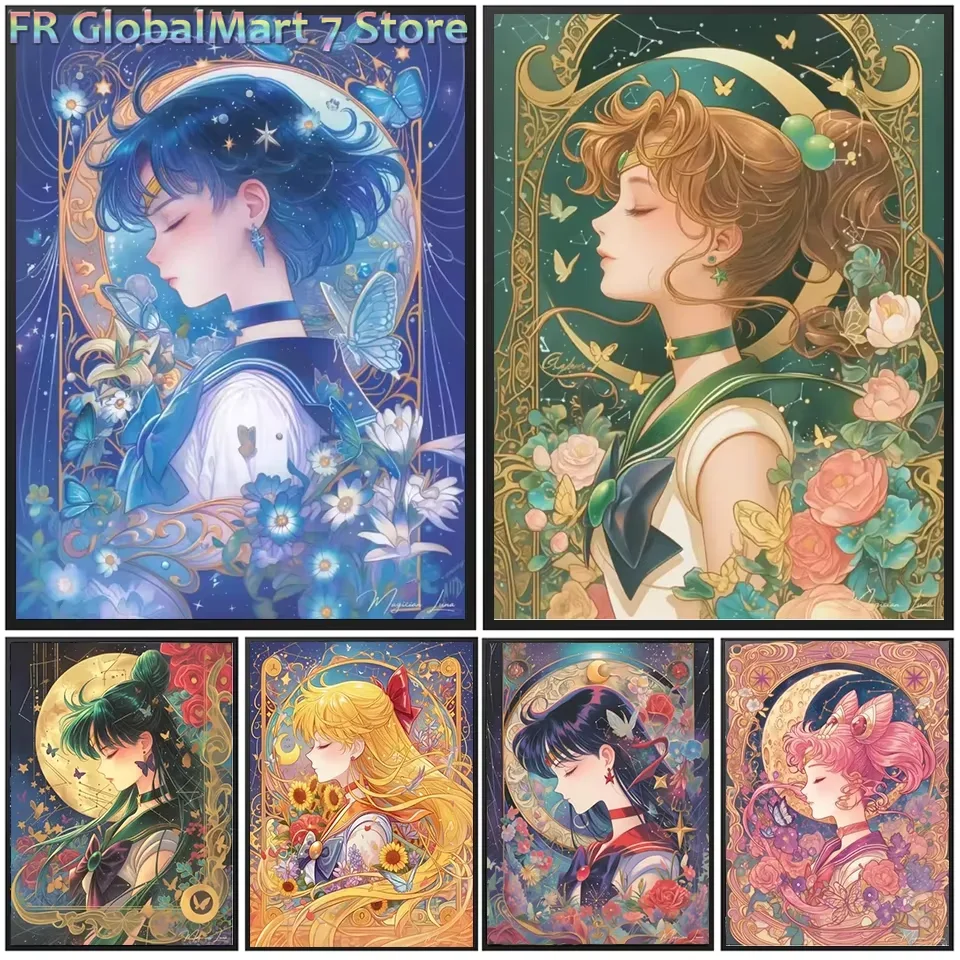 Resin Art Work - ภาพเพชร ลายตัวการ์ตูน ลายดอกไม้ งานศิลปะทำมือ ภาพโมเสกเพชรเต็มเม็ด ทรงกลม/สี่เหลี่ยม