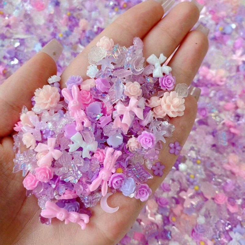 Resin Art Rose - จี้ตกแต่งเล็บเรซิ่น 3 มิติ ปลอดภัย 150 ชิ้น