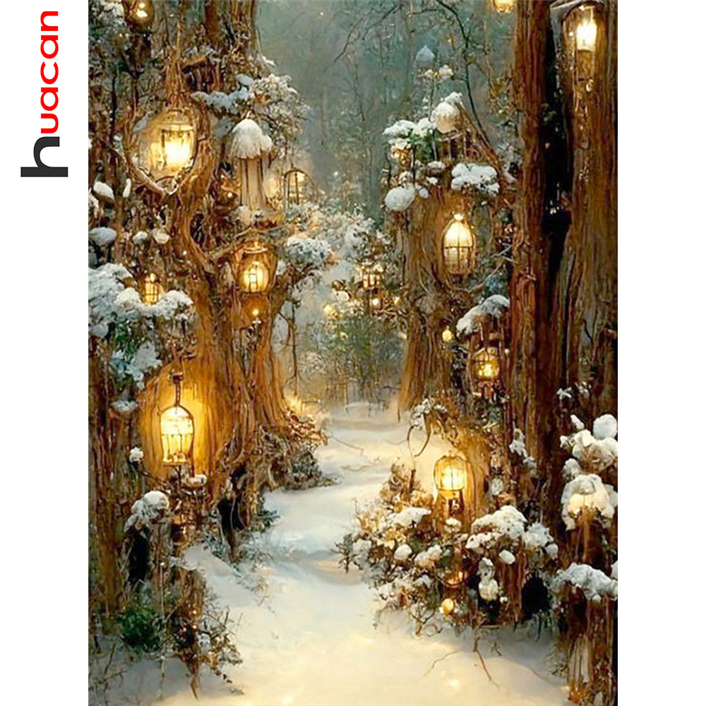 Huacan DIY เพชรโมเสคฤดูหนาว Sc - Resin Art Wallpaper บทวิจารณ์และราคา