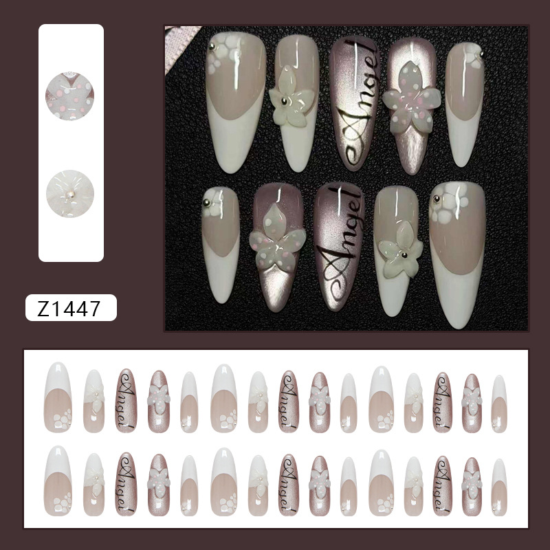 30 ชิ้น เล็บปลอมทรงอัลมอนด์สไต - Resin Art Alphabet บทวิจารณ์และราคา
