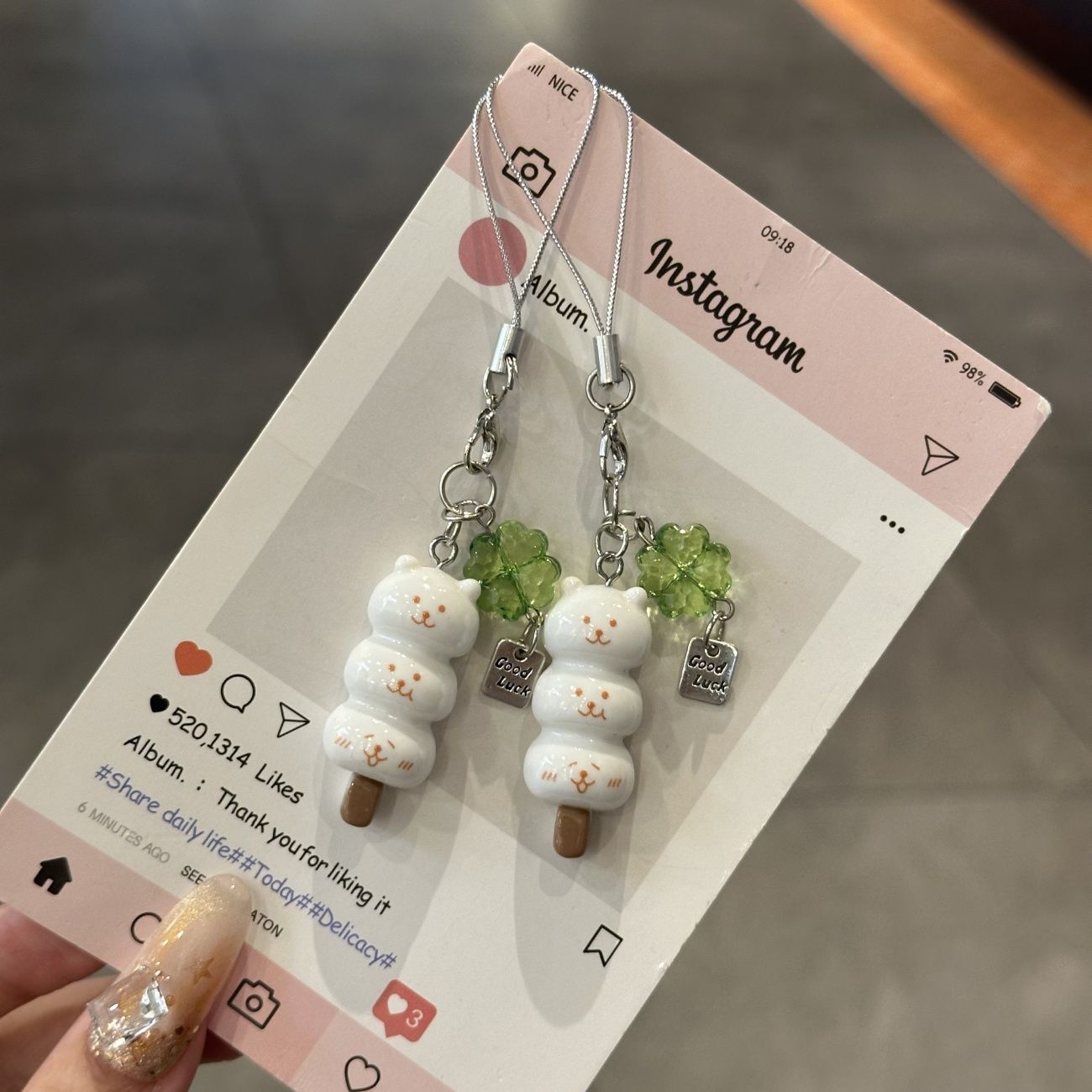 จี้ห้อยโทรศัพท์รูปหมีนำโชค ใบไ - Resin Art Alphabet บทวิจารณ์และราคา