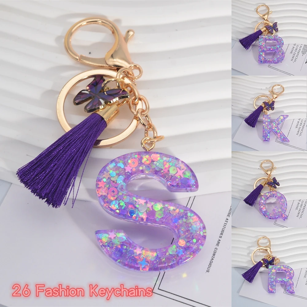 A-Z เงาเลื่อมตัวอักษรพวงกุญแจเ - Resin Art Alphabet บทวิจารณ์และราคา