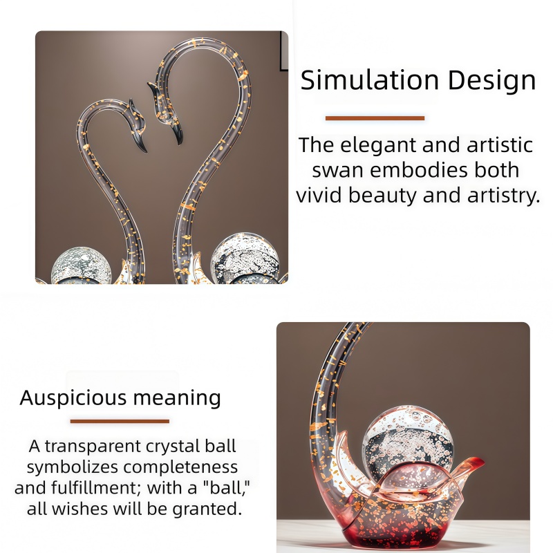 รูปปั้นคู่หงส์เรซิ่นหรูหรา ของ - Resin Art Wedding Gift บทวิจารณ์และราคา