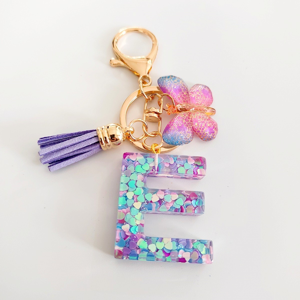 พวงกุญแจตัวอักษร A-Z26 ลายผีเส - Resin Art Alphabet บทวิจารณ์และราคา